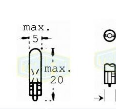 TRIFA ΛΑΜΠΑ 24V1.2W T5 ΧΩΡΙΣ ΚΑΛΥΚΑ