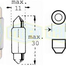 TRIFA ΛΑΜΠΑ 12V10W SV8.5-8 ΣΩΛΗΝΩΤΗ ΚΟΝΤΗ
