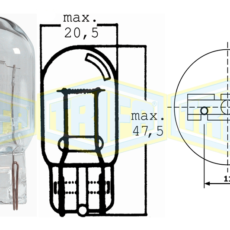 TRIFA ΛΑΜΠΑ 12V21W W3x16D ΧΩΡΙΣ ΚΑΛΥΚΑ